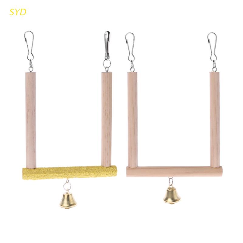 Giá đỡ đứng bằng gỗ có chuông dành cho chim vẹt