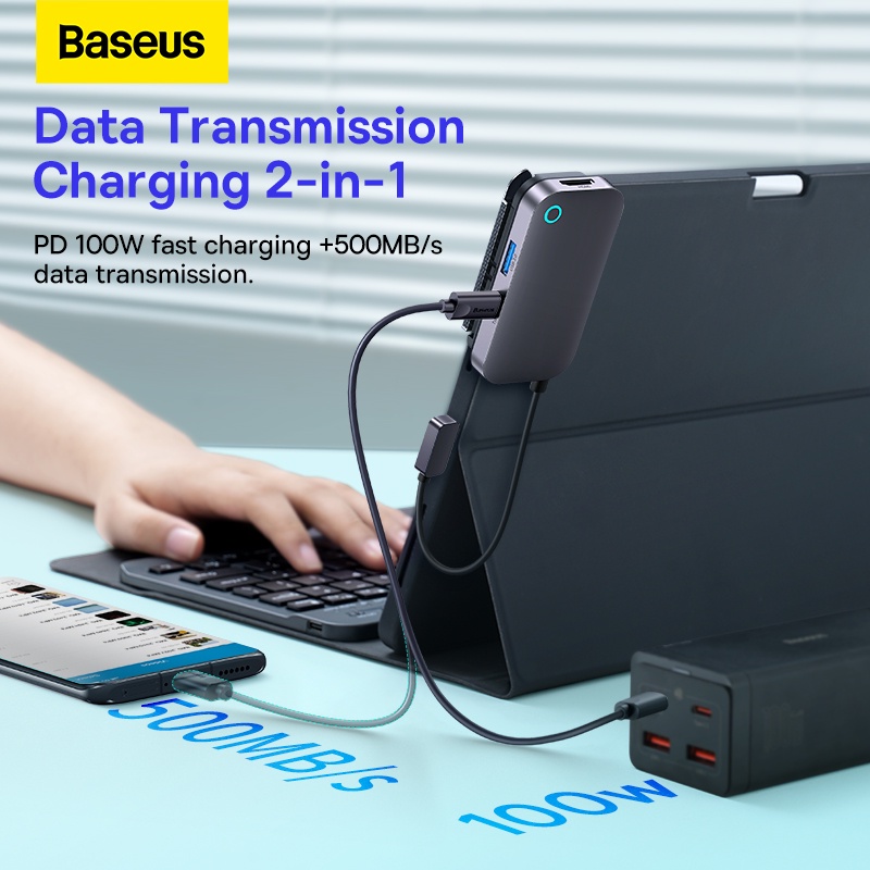 Bộ chia cổng BASEUS USB 3.0 - HDMI 6 trong 1 thích hợp cho MacBook Pro Air