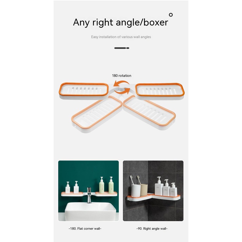 Kệ Để Đồ Dùng Nhà Tắm Thiết Kế Gấp Gọn Không Cần Khoan Lỗ Tiện Dụng