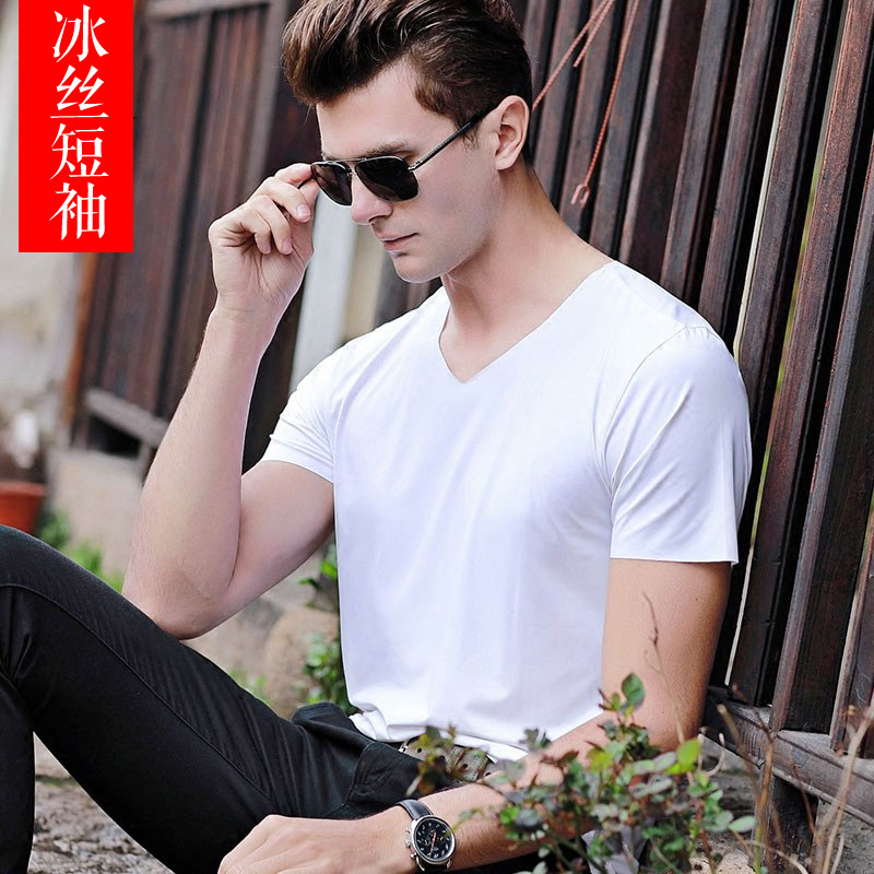 Áo thun tay ngắn cổ chữ V thời trang tùy chọn màu sắc dành cho nam