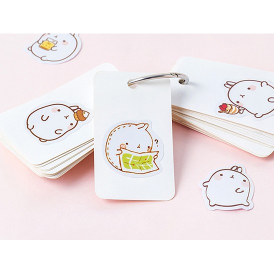 Hộp 45 miếng sticker mẫu thỏ khoai tây