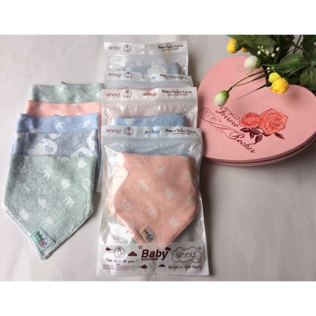 Yếm nỉ cotton cúc bấm thương hiệu WooYi