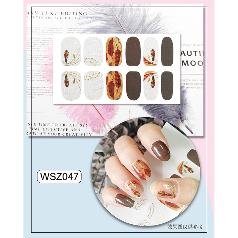 Bộ 12 miếng dán móng tay 3D DIY thời trang WSZ041-060