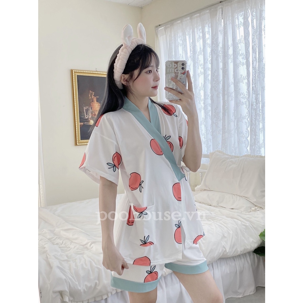 [Nhiều mẫu] Bộ đồ mặc nhà Pijama kimono ngủ chất liệu cotton, thiết kế đồ ngủ kiểu Nhật bản - Poohouse Pyjama