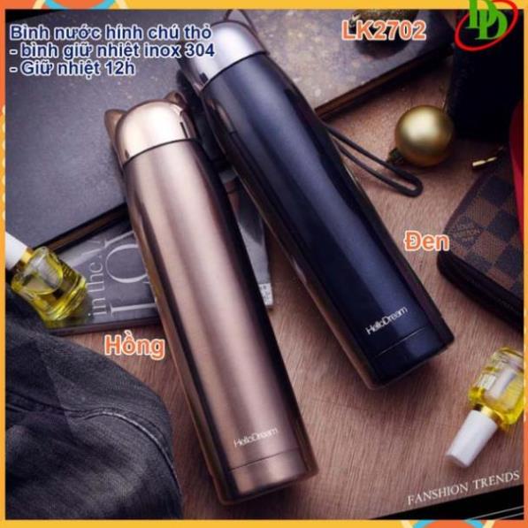 Bình Nước Giữ Nhiệt Hàng Cấp Innox304 Hình Chú Thỏ - Thiết Kế Dễ Thương Dung Tích Lên Đến 500ml- KHẮC LOGO THEO YÊU CẦU