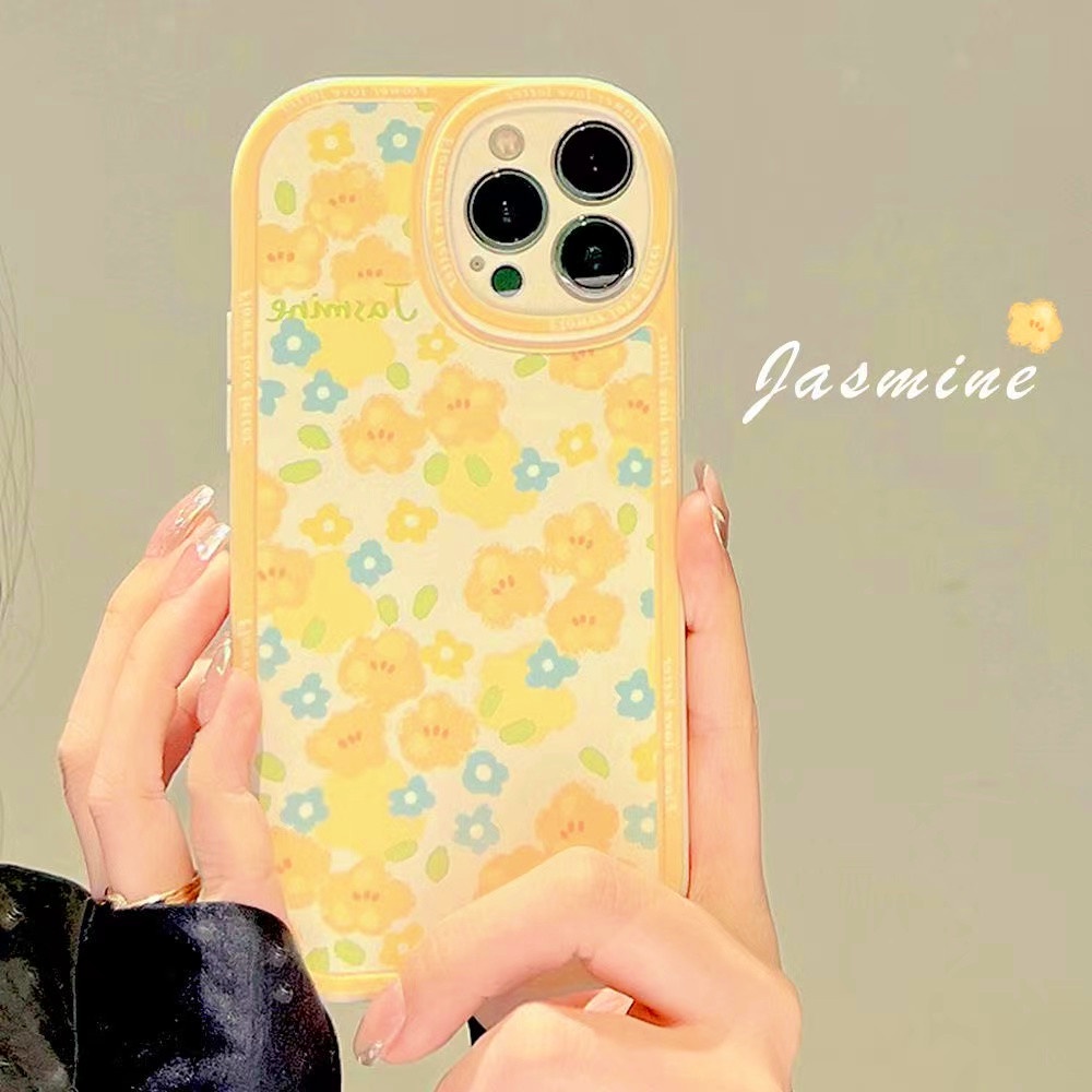 Lovely Fashion Yellow Floral Phone Case For Samsung A23 A33 A53 A73 M23 A03 A13 A03s A12 A22 A52 A52s S22 Plus Ultra S20 S21FE A72 A51 A71 A32 A50 A50s A30s A30 A20 A20s Soft Back Cover Silicone Protective Cover