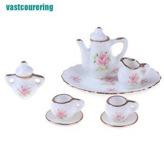 ❤8Pcs 1/12 Dollhouse Miniature Dining Ware Porcelain Tea Set Dish Cups