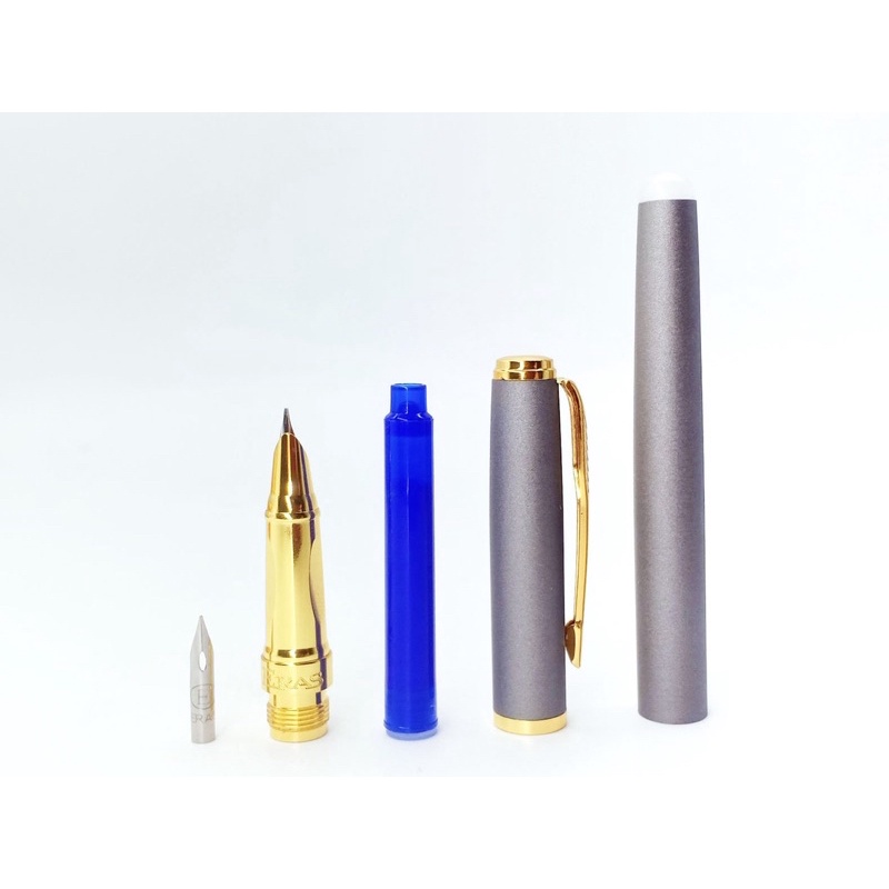 Bút máy kim tinh Eras E024 ngòi mài có đầu tẩy tặng ngòi tặng ống mực