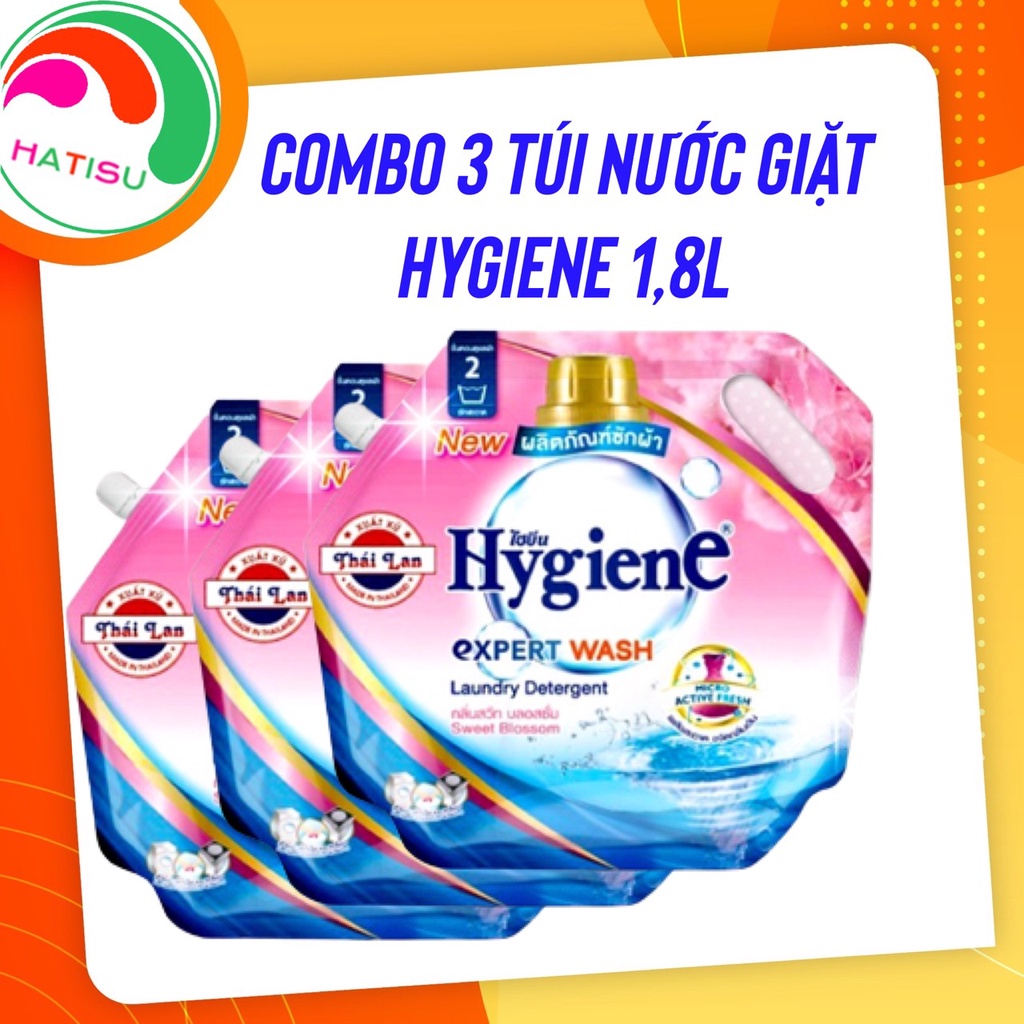 NƯỚC GIẶT XẢ ĐẬM ĐẶC HYGENE TÚI 1800ML THÁI LAN HATISU