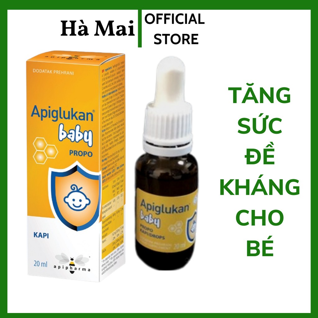 Tăng sức đề kháng cho bé, Tăng cường hệ thống miễn dịch cho bé Apiglukan lọ 20ml, nhập khẩu Châu Âu