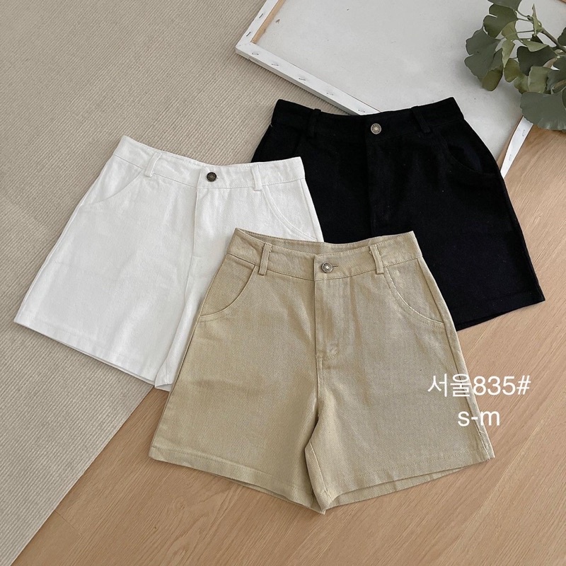 Short jeans lưng cao basic / thelalinn