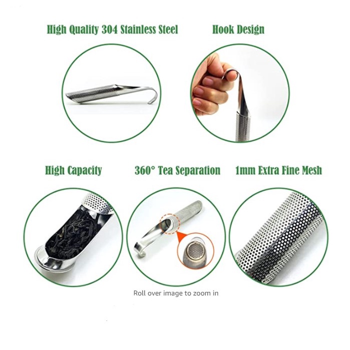 Dụng Cụ Lọc Trà Bằng Thép Không Gỉ Có Móc Treo Tái Sử Dụng Tiện Lợi
