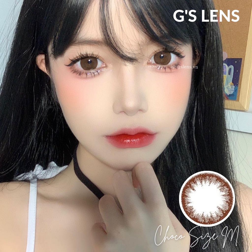 Kính Áp Tròng Choco Giãn Vừa Size M 14.5mm Có 0-6 Độ Cận AR2244 Choco