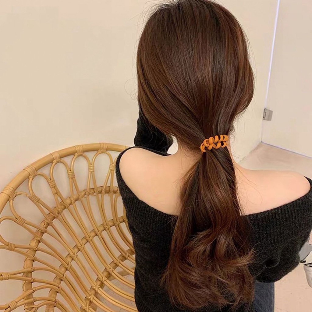 Dây Buộc Tóc Cao Su Kiểu Dây Điện Thoại Bàn Chải Cho Nữ