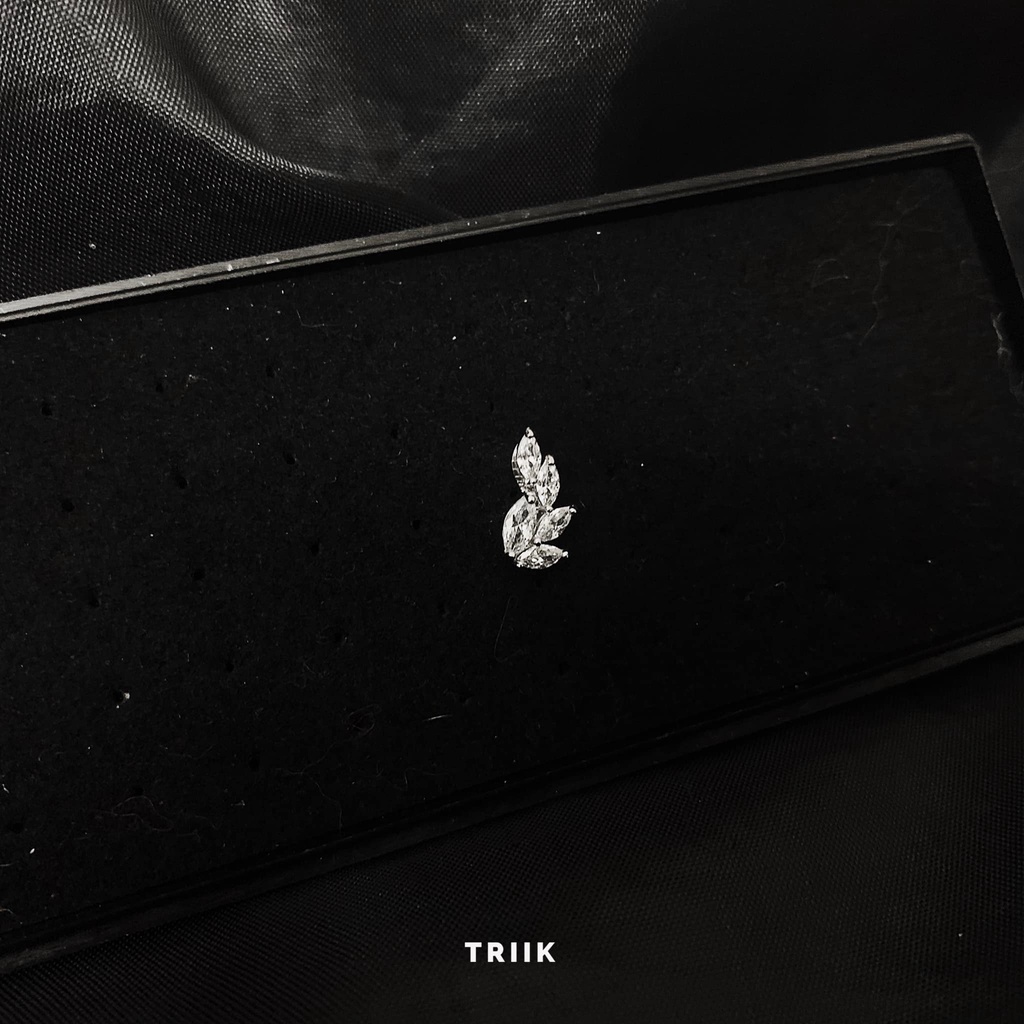 Khuyên tai đá - Leaf Dia Earring 02 ( giá 1 chiếc )