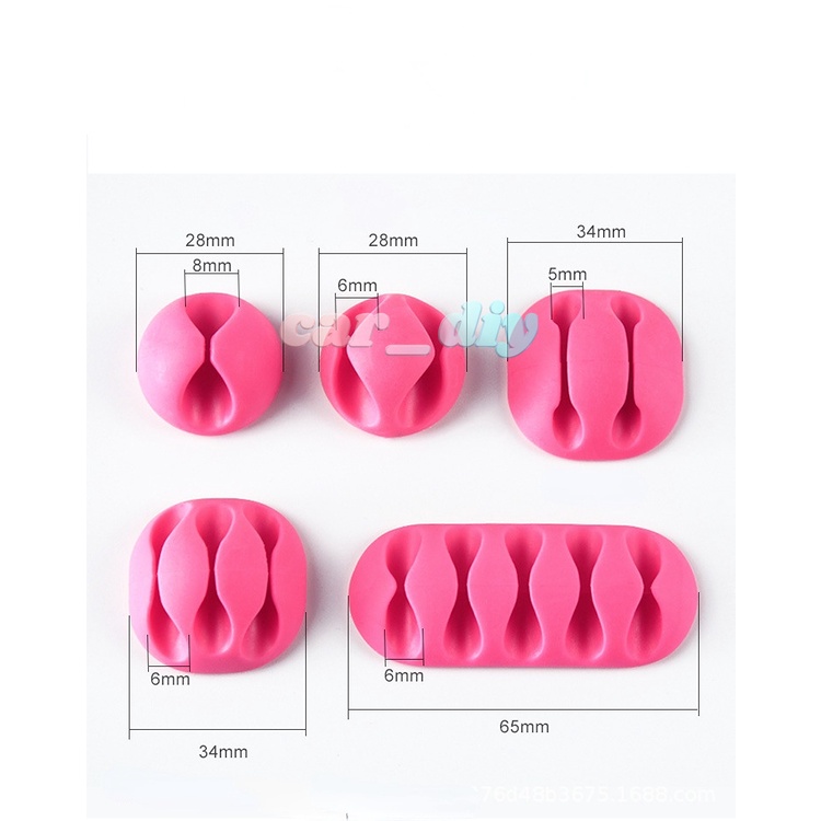 Kẹp Cố Định Dây Cáp Sạc USB Bằng Silicone Tự Dính Tiện Lợi Dành Cho Xe Hơi / Nhà Cửa