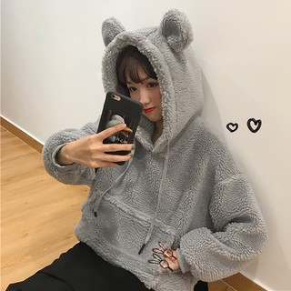 (Có sẵn) Áo hoodie bông tai gấu