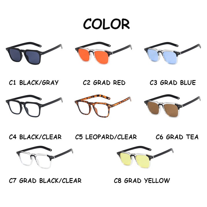 Kính mát gọng vuông chống tia UV400 thời trang