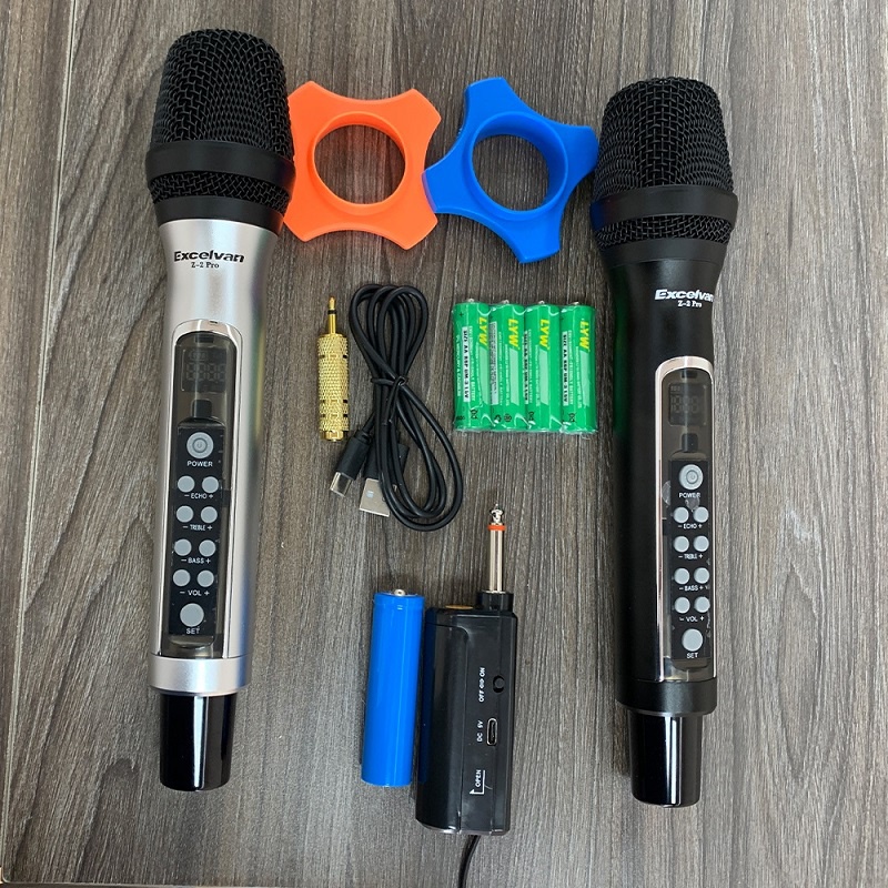 Mic Karaoke không dây Excelvan Z1 Pro/Bộ micro không dây Excelvan Z2 Pro/Micro Amber Z1/Exceval Z3 bản nâng cấp 2023