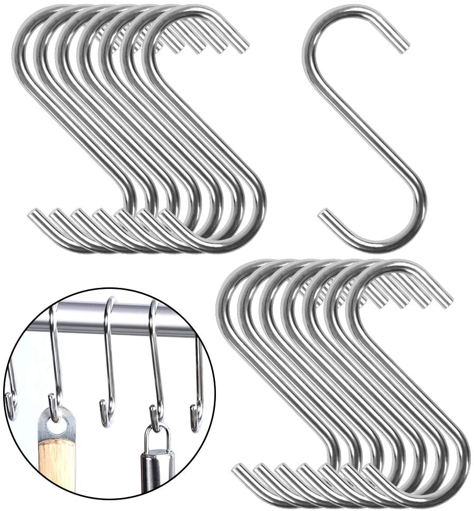 Set 10 móc treo đồ hình chữ S đa năng bằng thép không gỉ