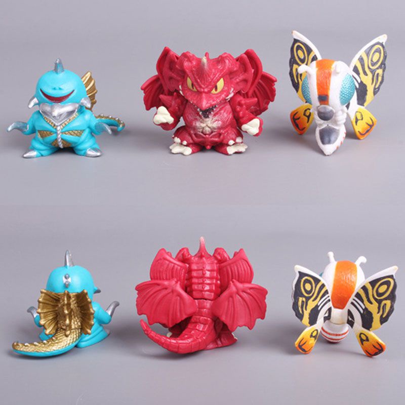Set 6 Mô Hình Nhân Vật Phim Godzilla Destoroyah Gigan Muto Mothra Chibi