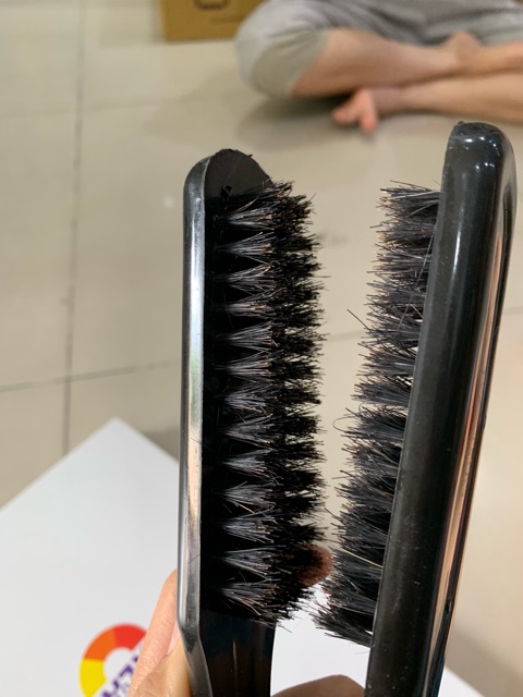 Lược kẹp kéo ép duỗi tóc cán nhựa cần gỗ lông 2 đầu salon nam nữ   😍😍FREESHIP 😍😍 chất bền,cao cấp chuyên dụng cho salon