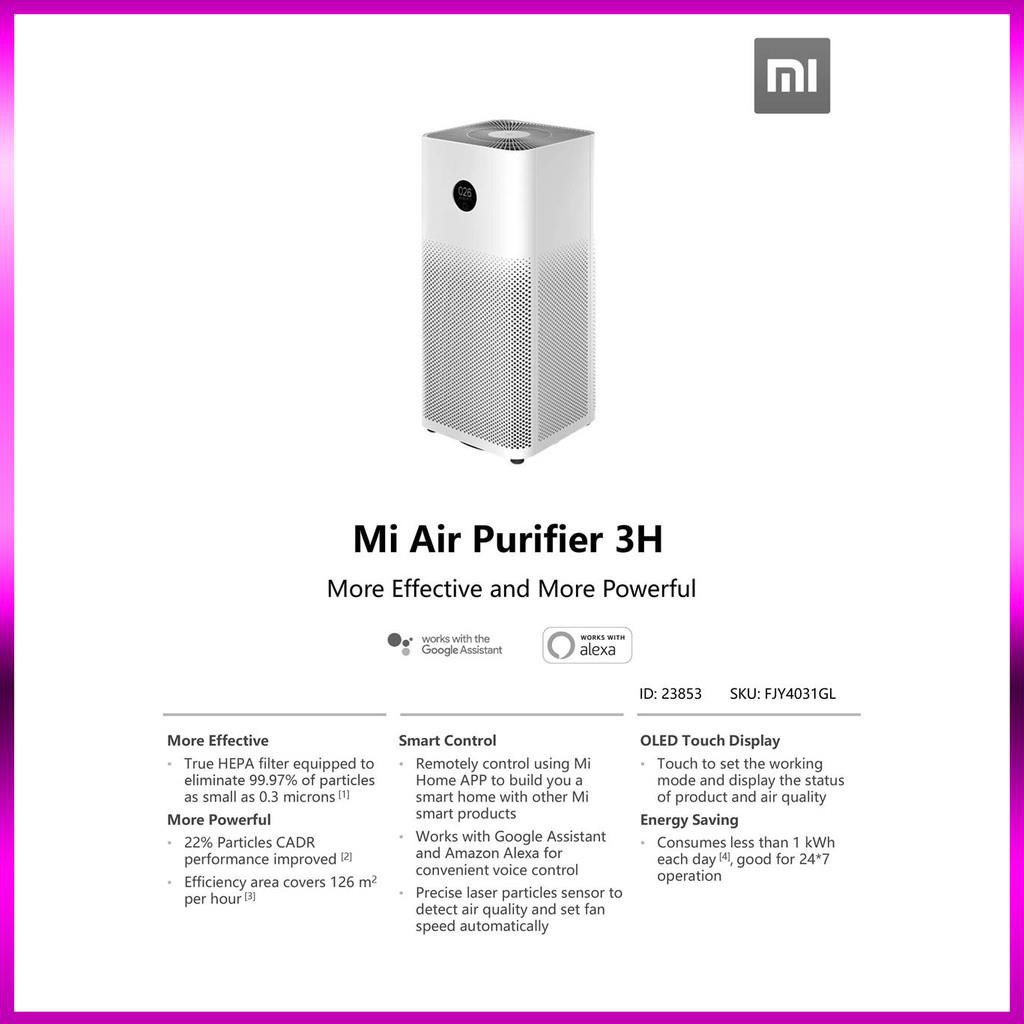 Máy lọc không khí Xiaomi 3H | 3C | 2S Mi Air Purifier, khử mùi, diệt khuẩn, lọc siêu bụi  - Bảo hành 12 tháng