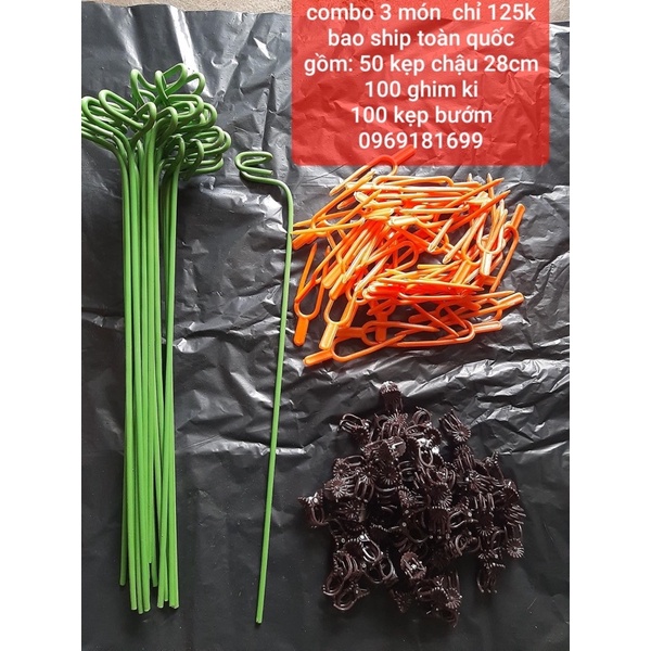 combo3 món 125k freeship 50kẹp chậu-100ghim ki-100 kẹp ki