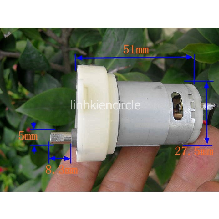 Động cơ motor 385 giảm tốc 3V - 6V tốc độ nhanh 1150 RPM bánh răng kim loại - LK0424