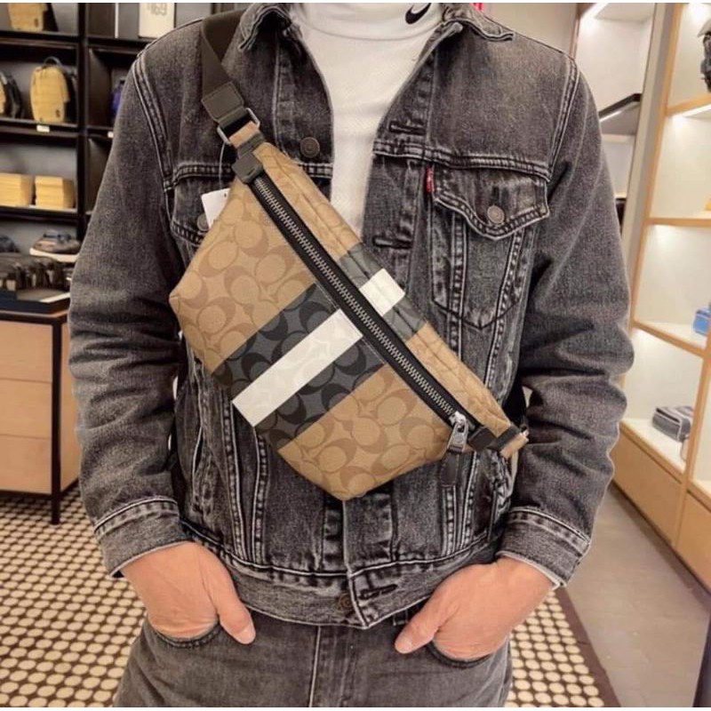Túi đeo bụng nam chính hãng Beltbag Coach Nam logo cực ngầu