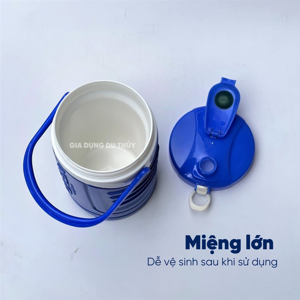 Bình đá giữ nhiệt có quai xách Rio, dung tích 1l - 1.5l - 2l - 3l, nhựa pp, pu chính phẩm an toàn thương hiệu Tý Liên