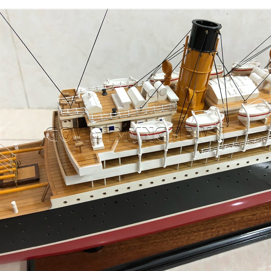 Mô Hình Du Thuyền Gỗ RMS Empress of Ireland - Thân 80cm - Gỗ Sơn