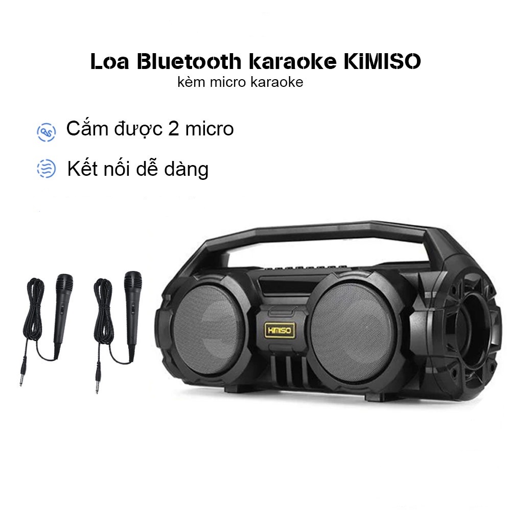 Loa Bluetooth KIMISO-KMS1 đi kèm Mic ,âm thanh trung thực sống động _ Bin Nhím Store