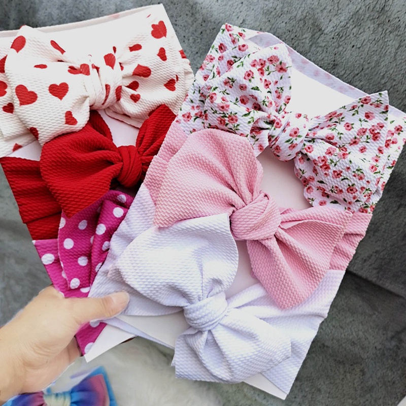 Set 3 Băng Đô Co Giãn Thắt Nơ Xinh Xắn Cho Bé Gái