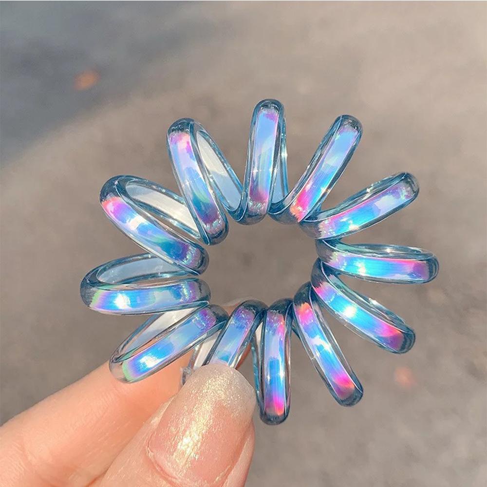 Dây Buộc Tóc Đuôi Ngựa Co Giãn Nhiều Màu Sắc Lấp Lánh Đơn Giản Cho Nữ Giá Đỡ