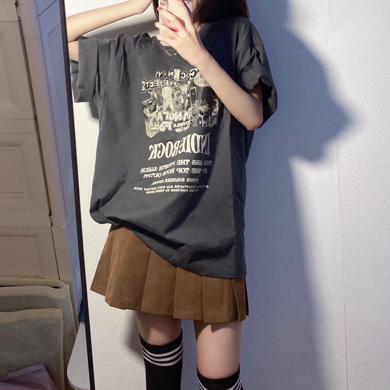 NRVP Áo Thun Nữ Oversize Cổ Tròn Thời Trang Hàn Quốc