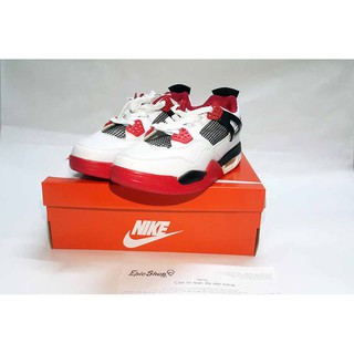 (Ảnh thật) Giày jordan 4 Đỏ Trắng giá rẻ [fullbox + free ship]