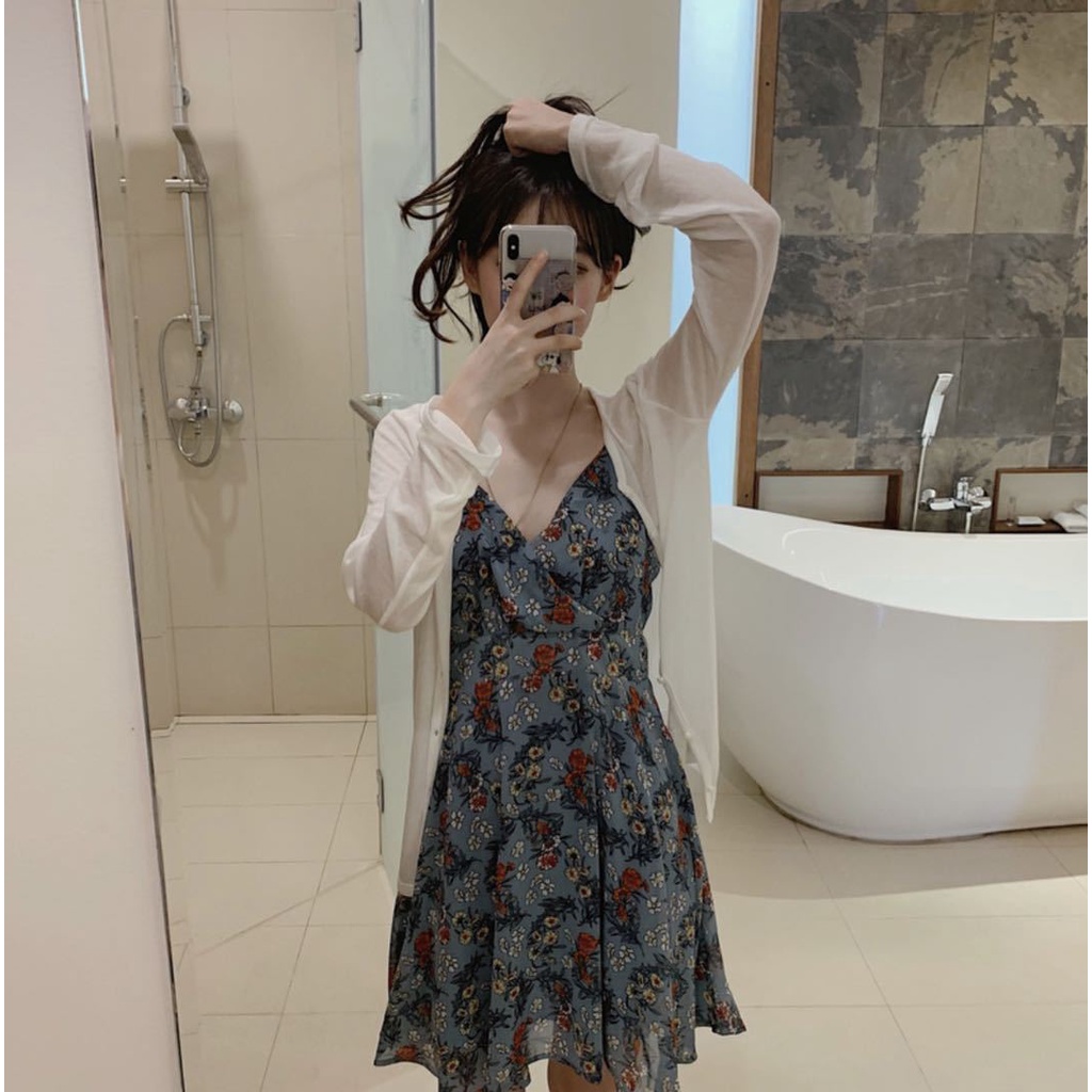Váy Hoa Đi Biển, Váy Thời Trang Nữ Chất Thun Họa Tiết Hoa Lá Nữ Tính Mát Mẻ VB