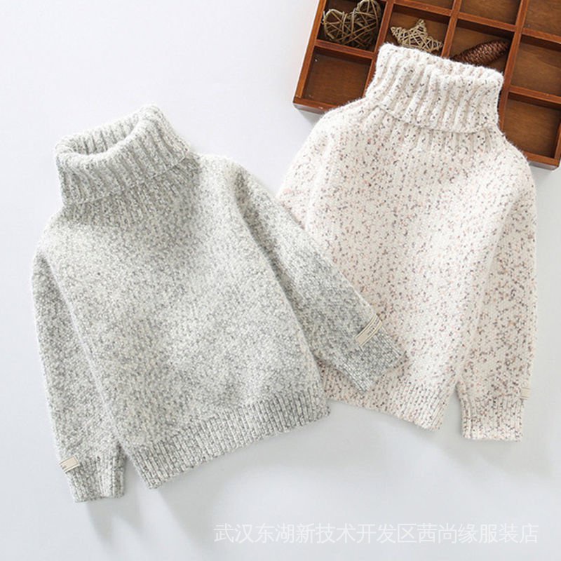Áo Sweater Dệt Kim Dày Chui Đầu Cổ Lọ Phong Cách Hàn Quốc Thời Trang Mùa Đông Mới Cho Bé