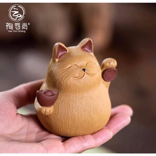Mèo Thần Tài tử sa, pet nuôi bàn trà, mạng lại tài lộc cho chủ nhân