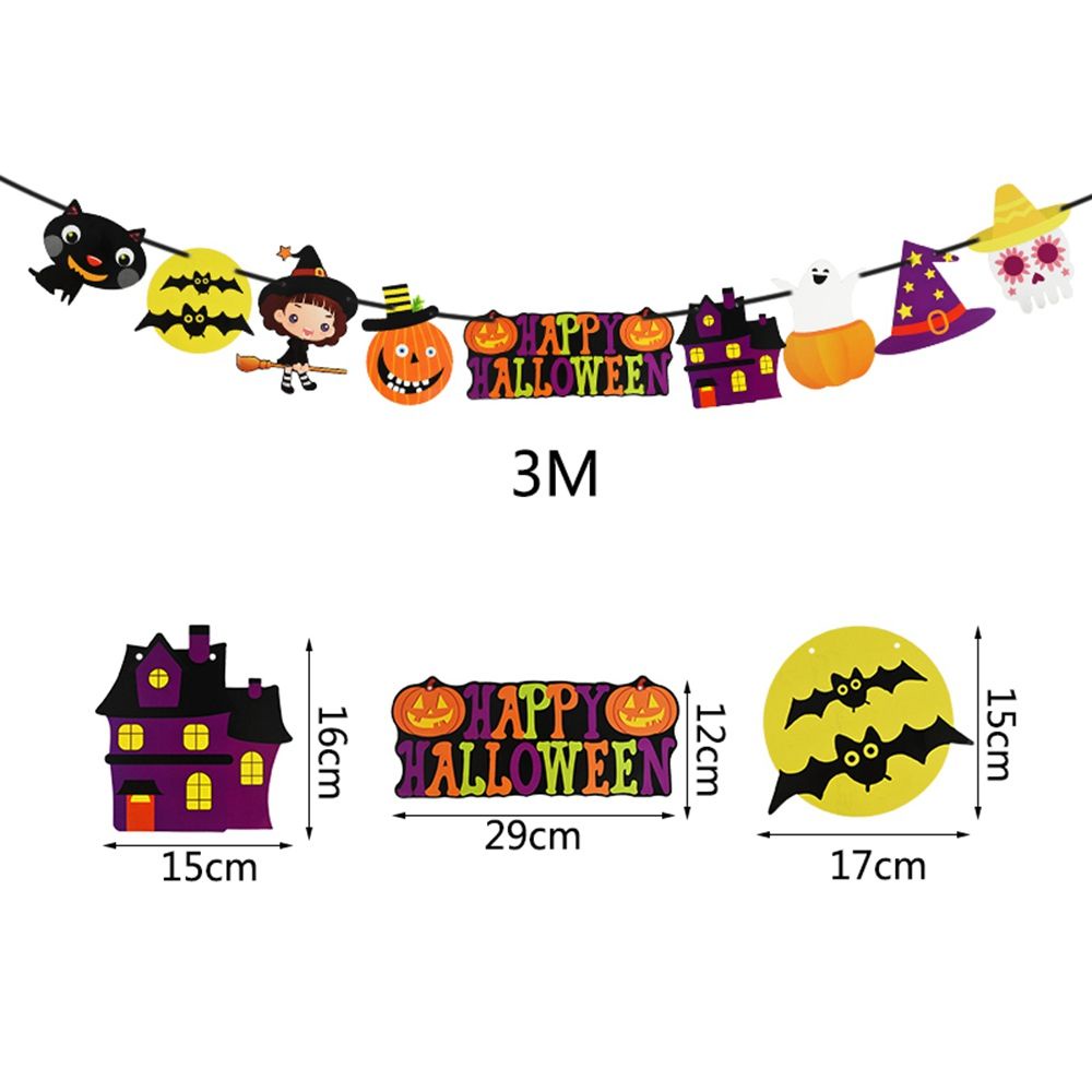 Dây Cờ Treo Trang Trí Halloween Nhiều Màu Sắc