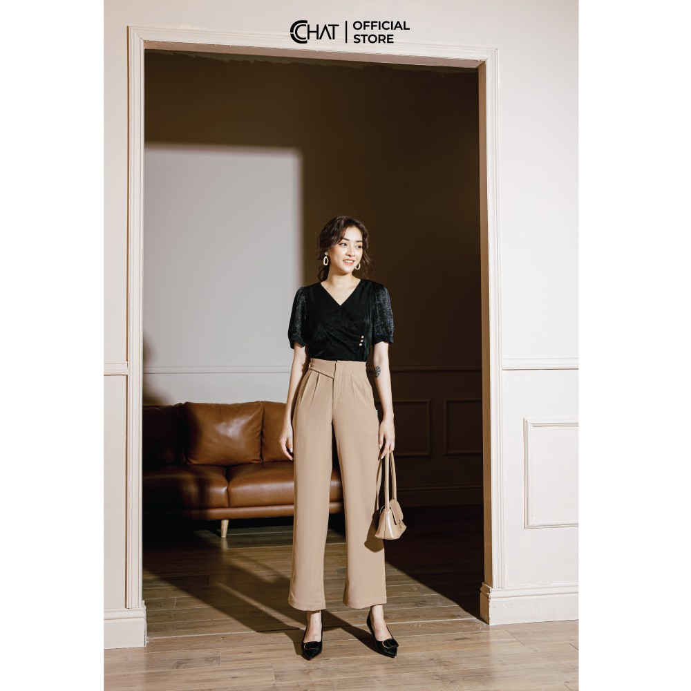 Quần suông cạp lệch hai cúc CCHAT | BigBuy360 - bigbuy360.vn