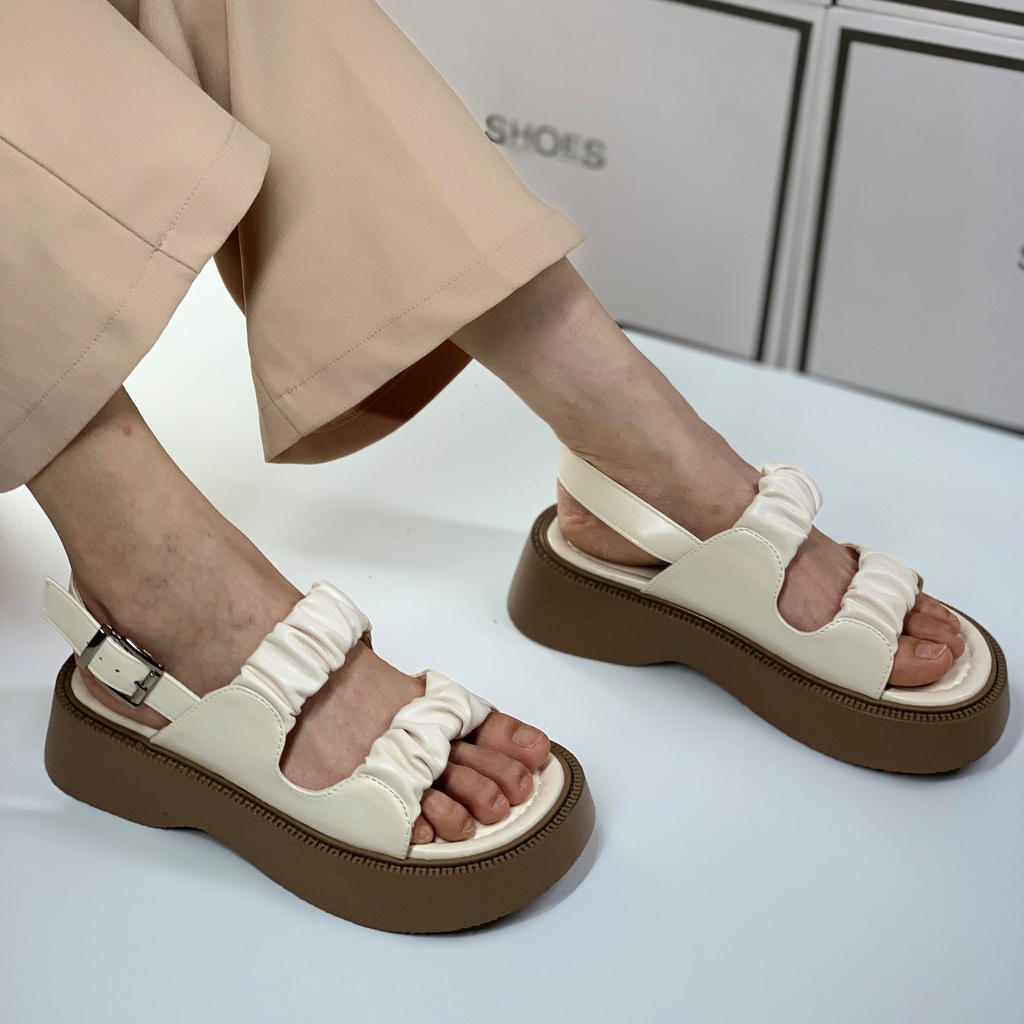 SANDAL QUAI BÈO ĐẾ Cao Bằng 4CM GIÀY NỮ ULZZANG HÀN QUỐC  LOVESHOES MÃ 2821
