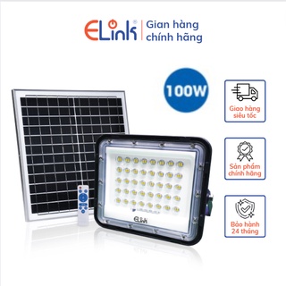 Đèn pha led elink solar năng lượng mặt trời, thiết kế hình chữ nhật có thấu kính ánh sáng trắng công suất 100w