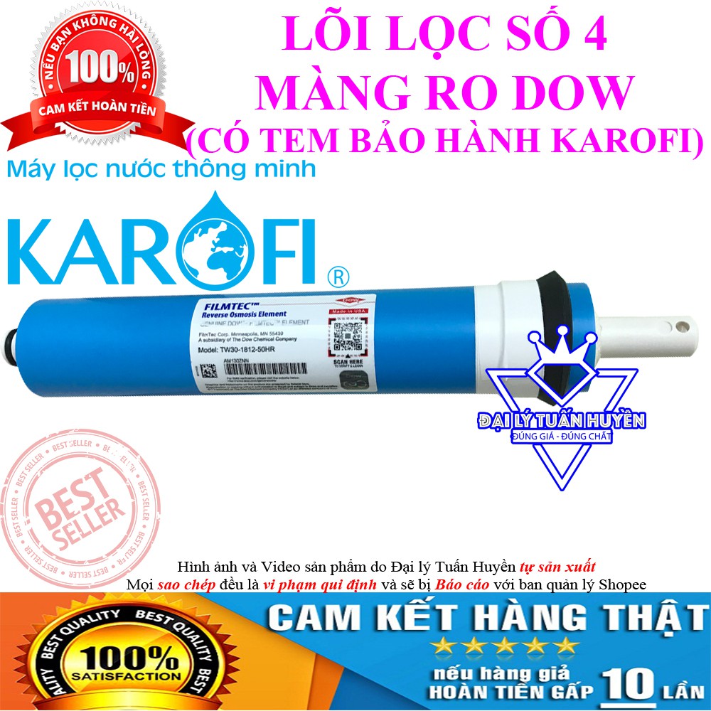 Lõi lọc số 4 – Màng RO DOW - DUPONT FILMTEC KAROFI