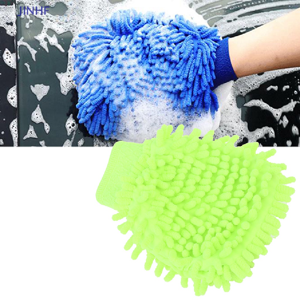 Găng Tay Rửa Xe Bằng Sợi Microfiber Chenille Mềm Mại Cho JINHF
