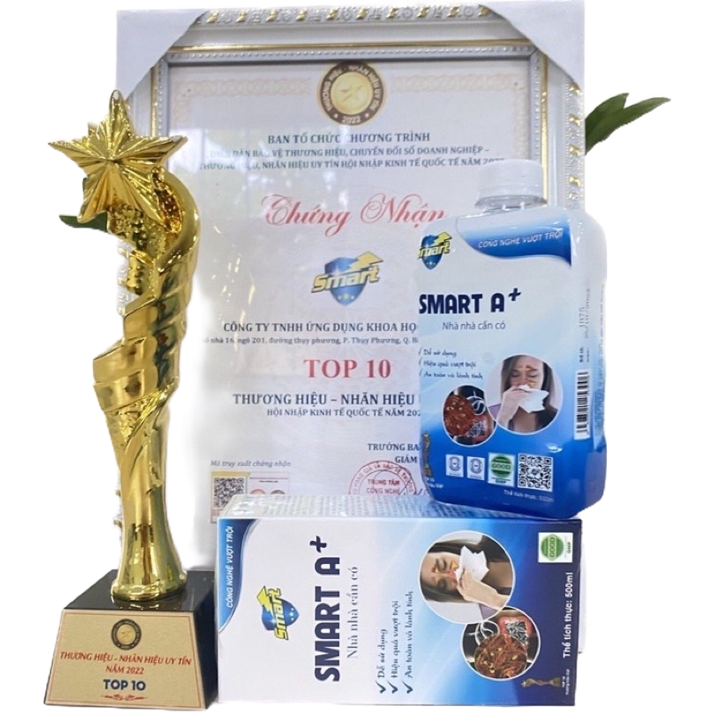 [Combo 10 chai] Dung dịch sát khuẩn Smart A+ 500ml - Khử khuẩn tai mũi họng