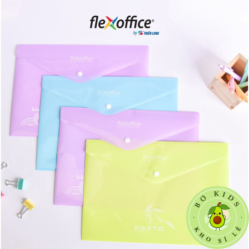 Bìa nút Pazto màu Pastel A4 Thiên Long Flexoffice FO-CBF009 các loại bìa cúc, bấm để hồ sơ, tài liệu, lưu trữ giấy tờ
