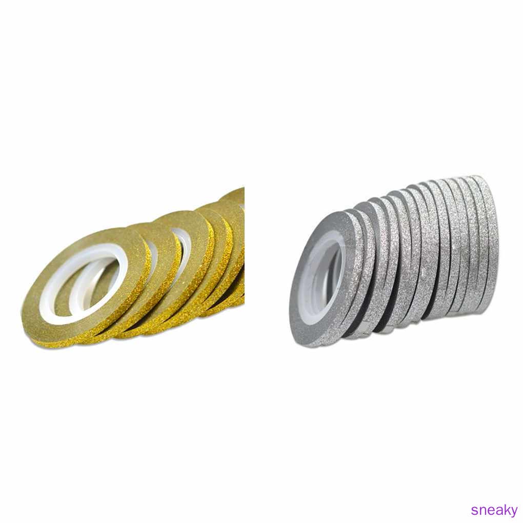 [Hàng mới về] Cuộn dây ruy băng kim tuyến màu vàng / bạc trang trí móng nghệ thuật