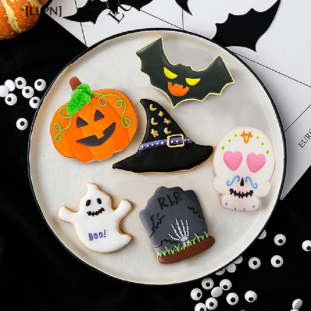 Bộ 7 Khuôn Cắt Bánh Quy Bằng Kim Loại Phong Cách Halloween 2021